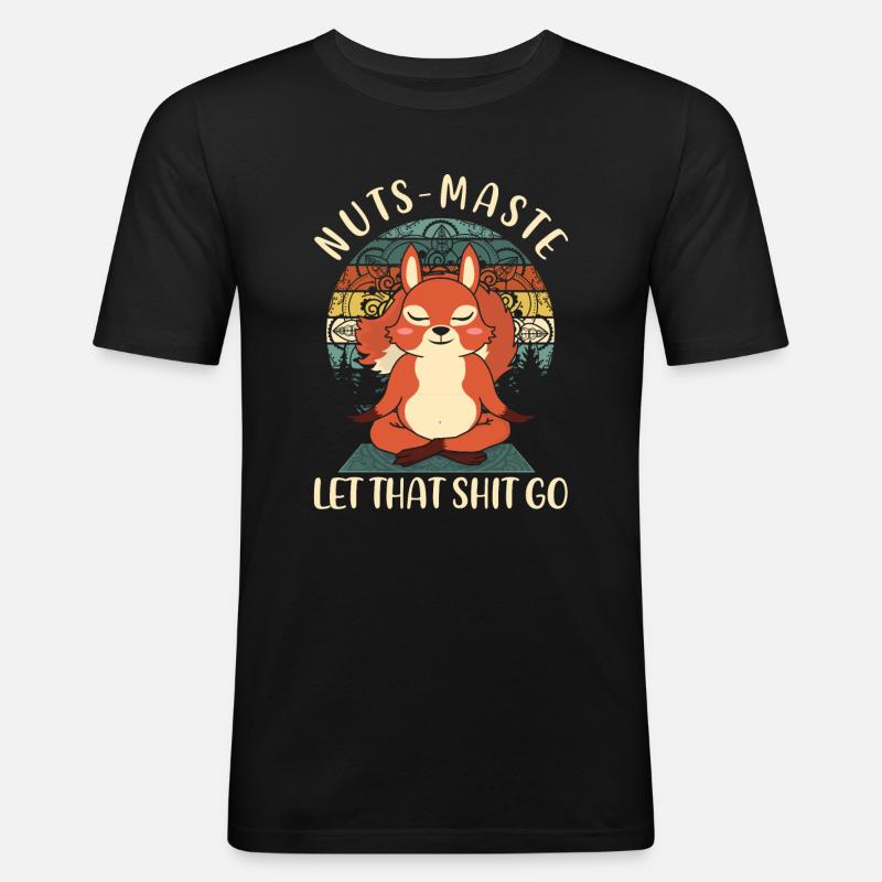 Nuts-Maste Yoga Eichhörnchen Meditation Namaste - Männer Slim Fit T-Shirt - Schwarz