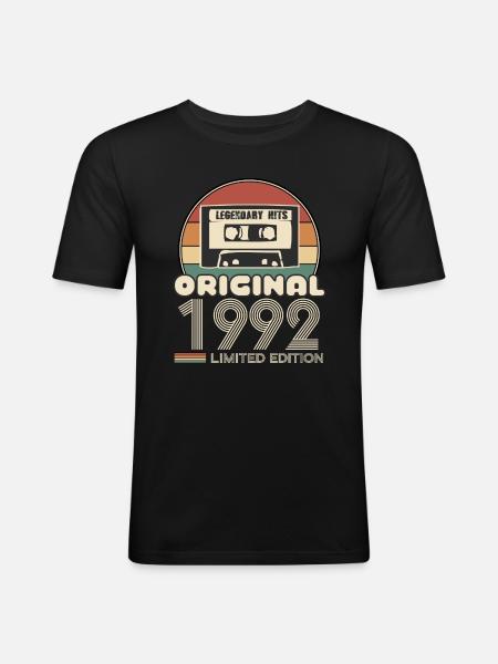 1992 - Männer Slim Fit T-Shirt - Schwarz