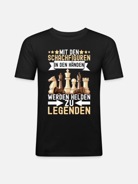 Schach Schachspieler - Männer Slim Fit T-Shirt - Schwarz