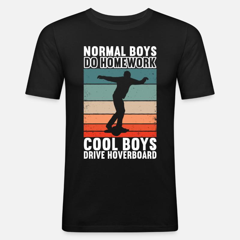 Hoverboard Skating - Männer Slim Fit T-Shirt - Schwarz