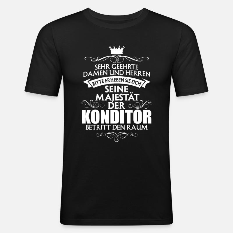 KONDITOR - Männer Slim Fit T-Shirt - Schwarz