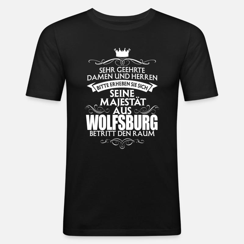 WOLFSBURG - Majestät - Männer Slim Fit T-Shirt - Schwarz