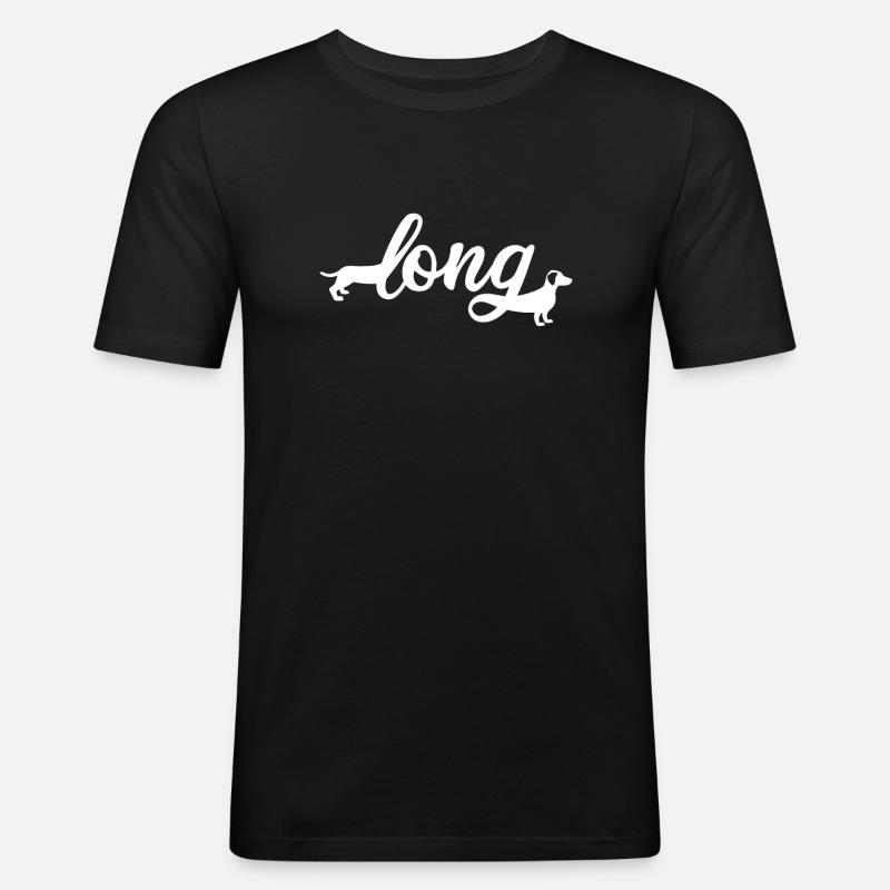 Long Dachshund Dackel Teckel - Männer Slim Fit T-Shirt - Schwarz