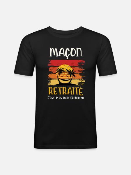maçon retraité - T-shirt près du corps Homme - noir