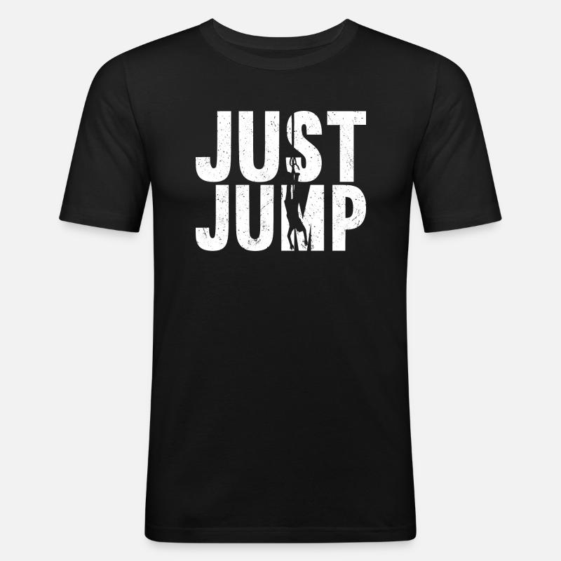 Bungee-Sprung Bungee-Jumping - Männer Slim Fit T-Shirt - Schwarz