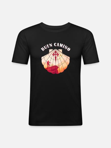 Camino De Santiago Shell Buen Camino Camino Camino De Santiago - Men's Slim Fit T-Shirt - black