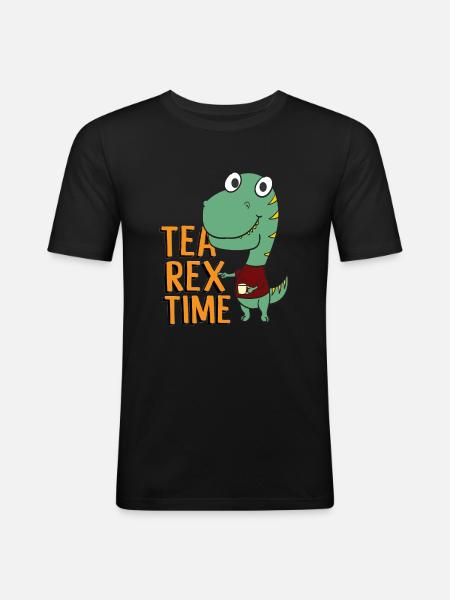 Tea Rex Time Outfit - Men's Slim Fit T-Shirt - black