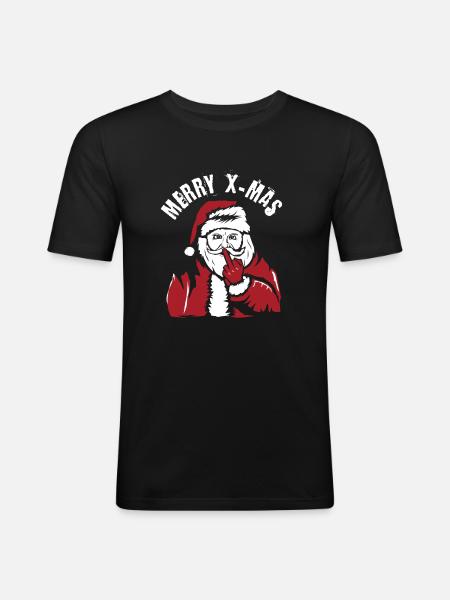X-Mas Santa - Men's Slim Fit T-Shirt - black