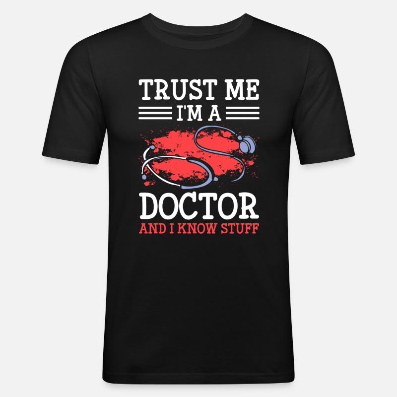 Doktor Studium Student Ärzte - Männer Slim Fit T-Shirt - Schwarz