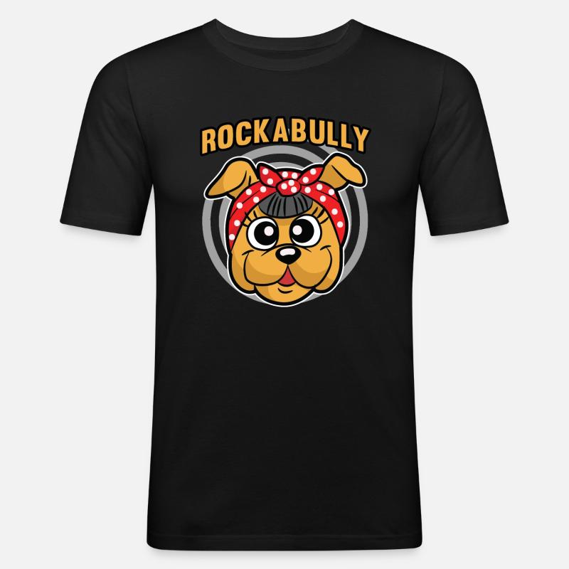 Rockabilly - Männer Slim Fit T-Shirt - Schwarz