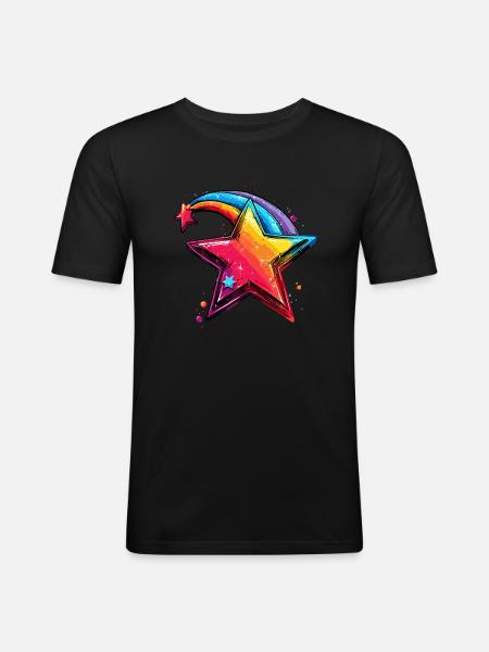 Stern magic superstar - Men's Slim Fit T-Shirt - black
