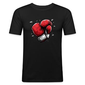Boxing Gloves Boxsport Boxer Heavyweight - Men's Slim Fit T-Shirt - black - Front - Nik (191cm)