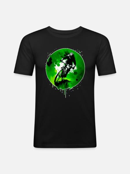 Bike - Männer Slim Fit T-Shirt - Schwarz