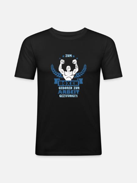 Boxen - Männer Slim Fit T-Shirt - Schwarz