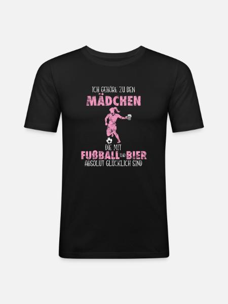 Fußball Mädchen Geschenkidee - Männer Slim Fit T-Shirt - Schwarz
