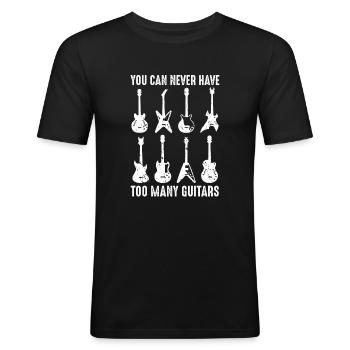 Guitar Guitarist Guitars - Men's Slim Fit T-Shirt - black - Front - Nik (191cm)