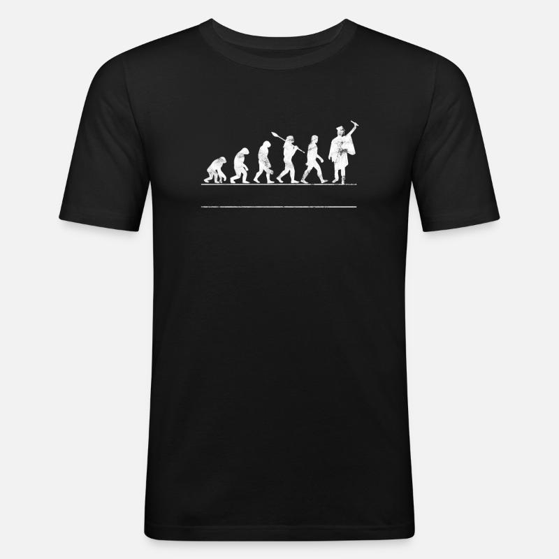 Abitur Abschluss Evolution - Männer Slim Fit T-Shirt - Schwarz
