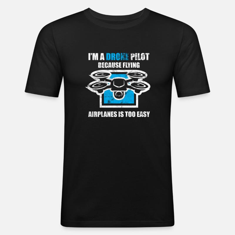 Drone flight fly gift - Men's Slim Fit T-Shirt - black