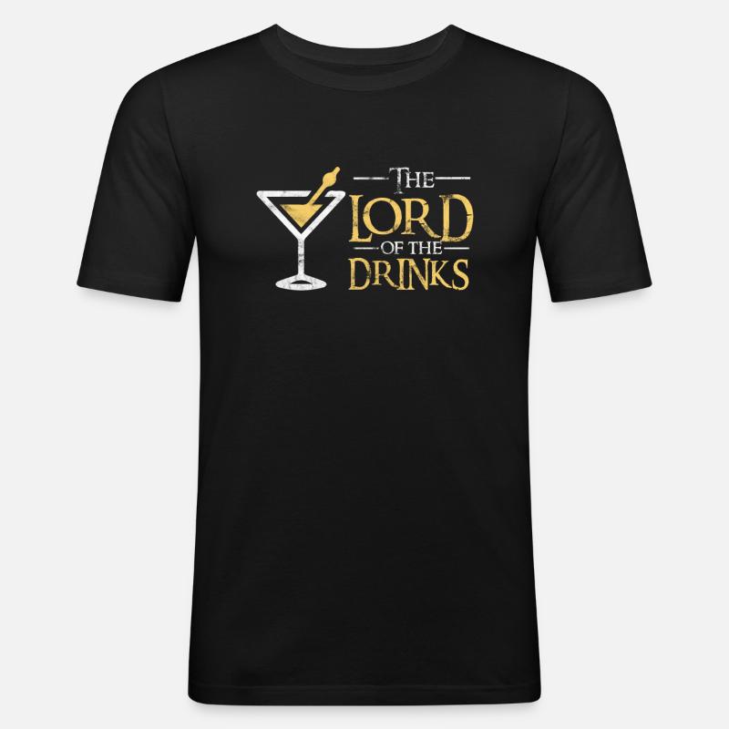 Kellner Barkeeper Drinks - Männer Slim Fit T-Shirt - Schwarz
