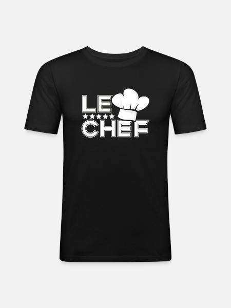 Koch - Le Chef - Männer Slim Fit T-Shirt - Schwarz