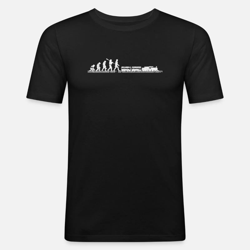Modellbauer Modelleisenbahn Evolution Geschenk - Männer Slim Fit T-Shirt - Schwarz