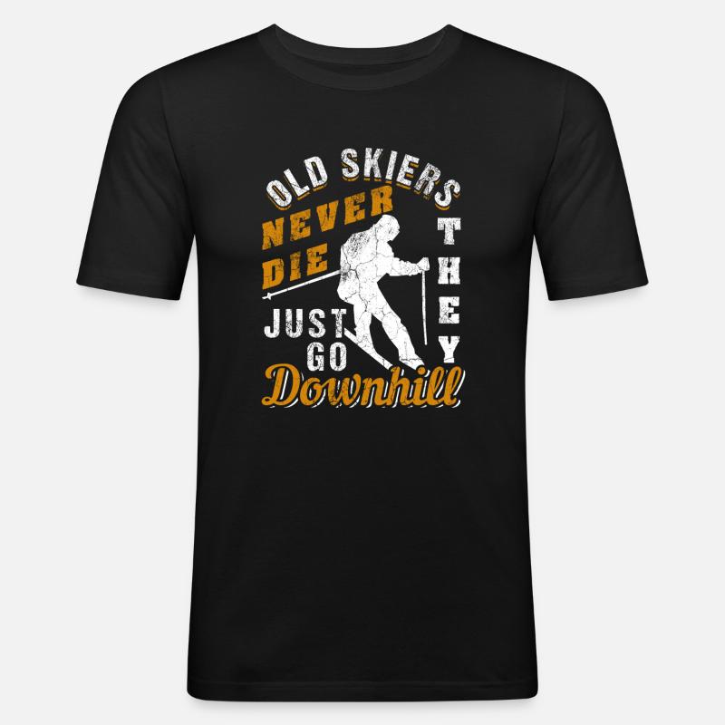 Ski Lustig - Männer Slim Fit T-Shirt - Schwarz