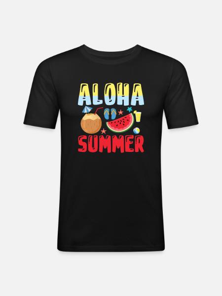 Aloha Summer - Summer holidays - Men's Slim Fit T-Shirt - black