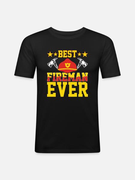 Best Firefighter Ever - Firefighter - Men's Slim Fit T-Shirt - black