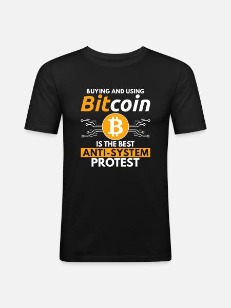 Buying and Using Bitcoin - Men's Slim Fit T-Shirt - black