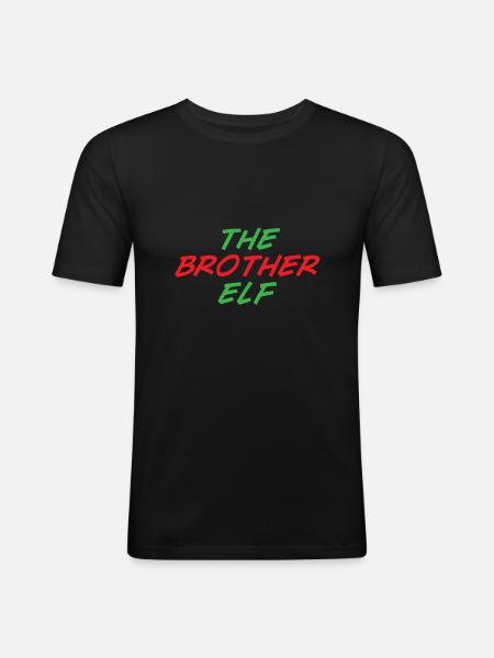 The Elf Brother - Christmas - Men's Slim Fit T-Shirt - black