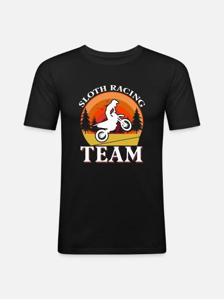 Sloth Racing Team - Men's Slim Fit T-Shirt - black