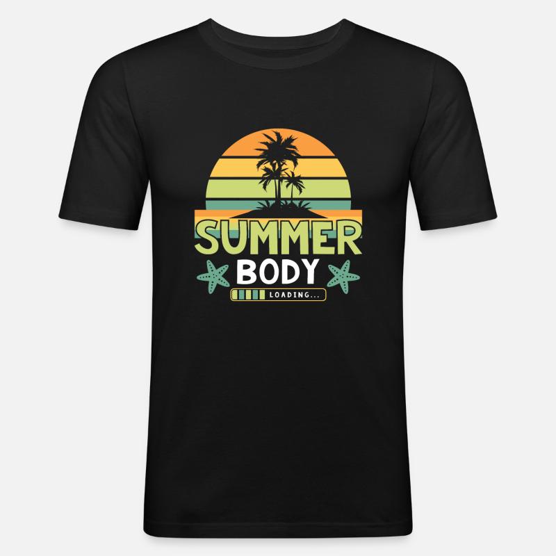 Summer Körper Lädt... - Männer Slim Fit T-Shirt - Schwarz