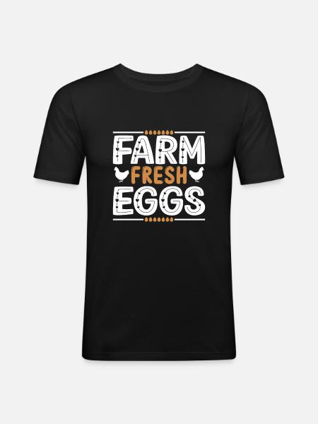 Fresh eggs from the farm - Men's Slim Fit T-Shirt - black