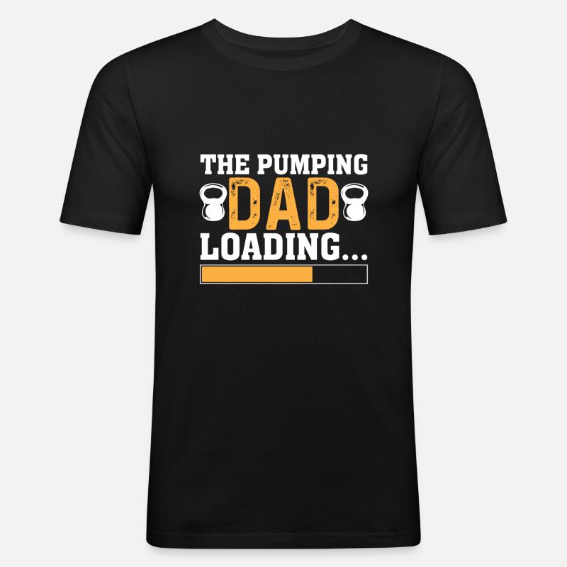 The pumping father loading... - Men's Slim Fit T-Shirt - black