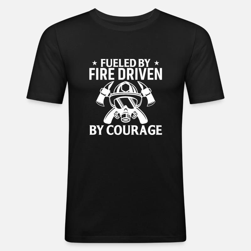 Driven by fire, driven by courage - Men's Slim Fit T-Shirt - black