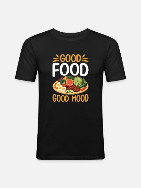 Good food = Good mood. - Men's Slim Fit T-Shirt - black