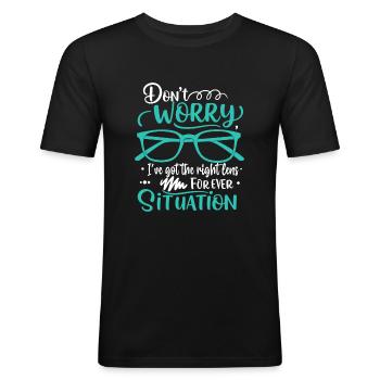 Don’t worry, I’ve got the right lens for every sit - Men's Slim Fit T-Shirt - black - Front - Nik (191cm)