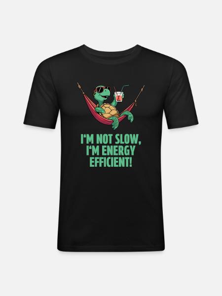 Relaxed turtle efficiency - Men's Slim Fit T-Shirt - black