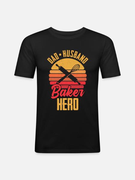 Baker Baking Confectioner - Men's Slim Fit T-Shirt - black
