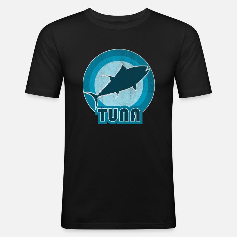 Thunfisch - Männer Slim Fit T-Shirt - Schwarz