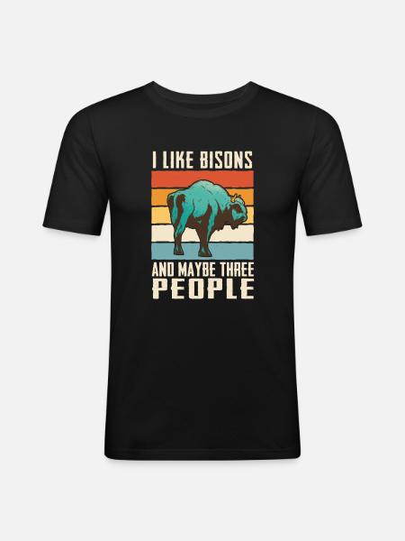 Bison Buffalo Bull Buffalo Bisons - Men's Slim Fit T-Shirt - black