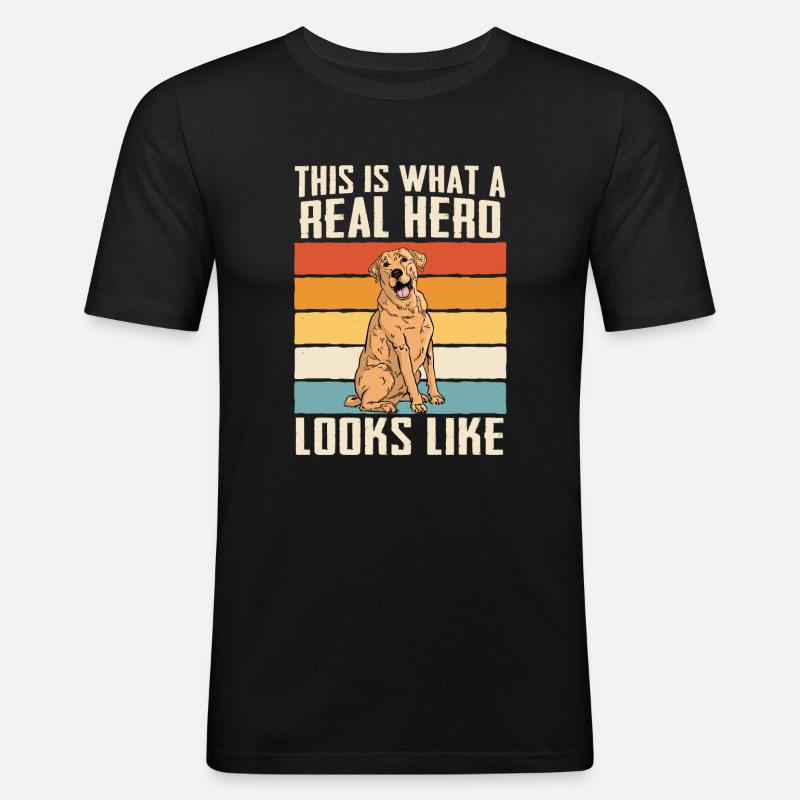 Labrador Hund - Männer Slim Fit T-Shirt - Schwarz