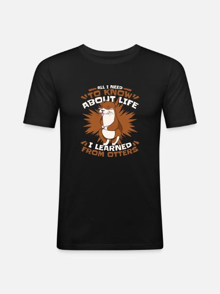 Otter Sea Otter - Men's Slim Fit T-Shirt - black