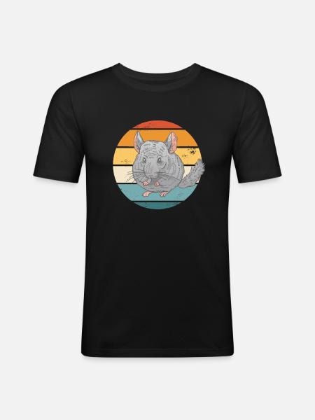 Chinchilla Chinchilla's Mouse - Men's Slim Fit T-Shirt - black