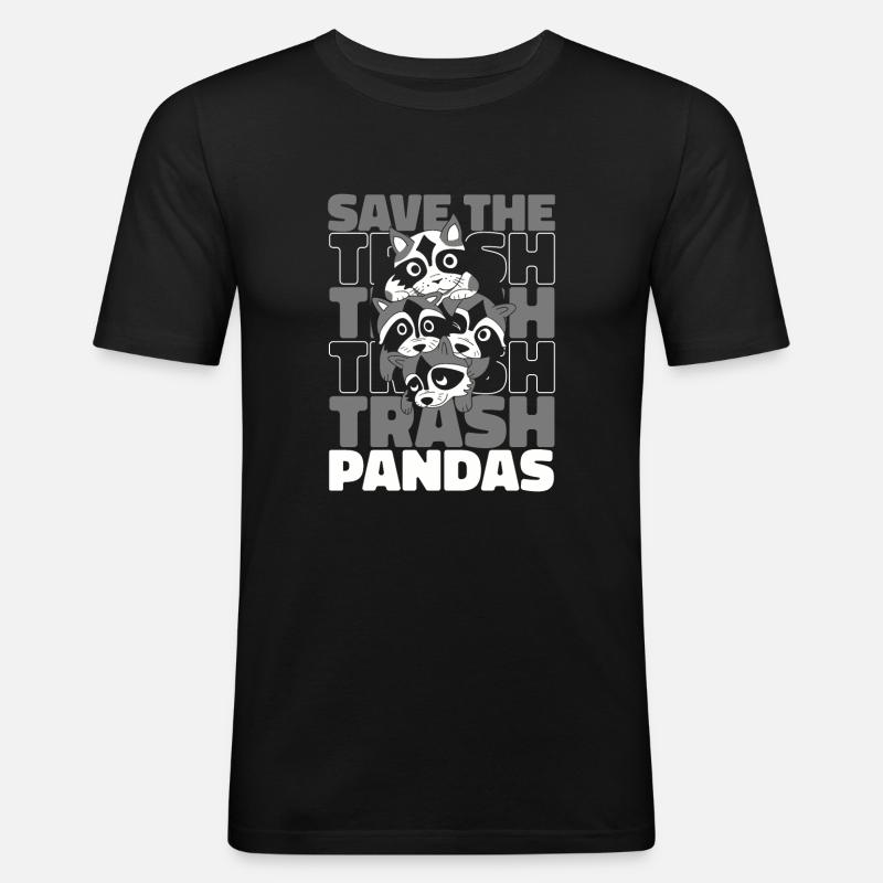 Waschbär - Männer Slim Fit T-Shirt - Schwarz