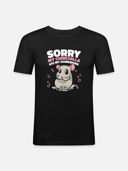 Chinchilla Chinchilla's Mouse - Men's Slim Fit T-Shirt - black