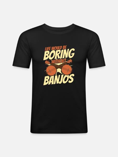 Banjo Instrument - Men's Slim Fit T-Shirt - black