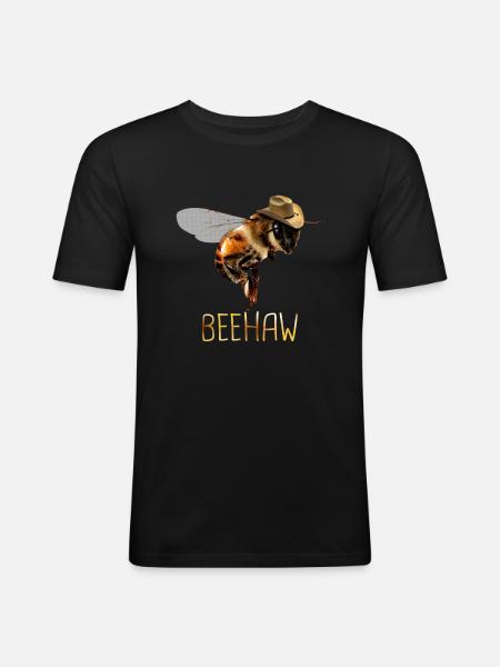 Honigbiene Imker Bienen Biene - Männer Slim Fit T-Shirt - Schwarz
