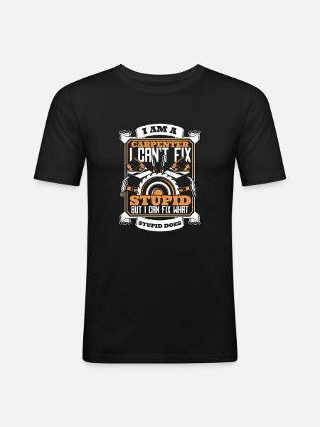 Menuisier Menuiserie - T-shirt près du corps Homme - noir