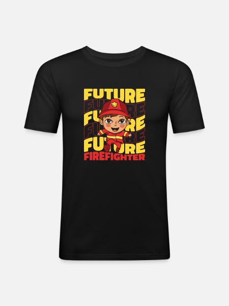 Pompier - T-shirt près du corps Homme - noir